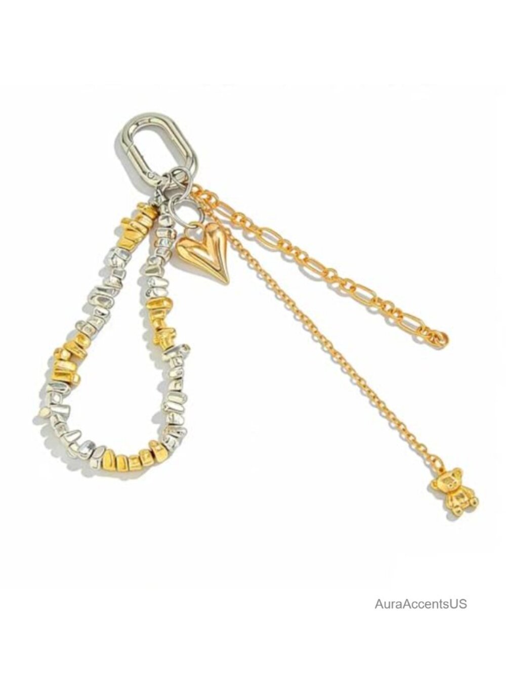 Y2K Pearl Satin Ribbon Bow Bag Charm Keychain Purse Accessory Handbag Decor